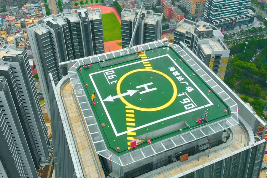 廣東省佛山市首個商務直升機停機坪：海駿達廣場 屋頂停機坪